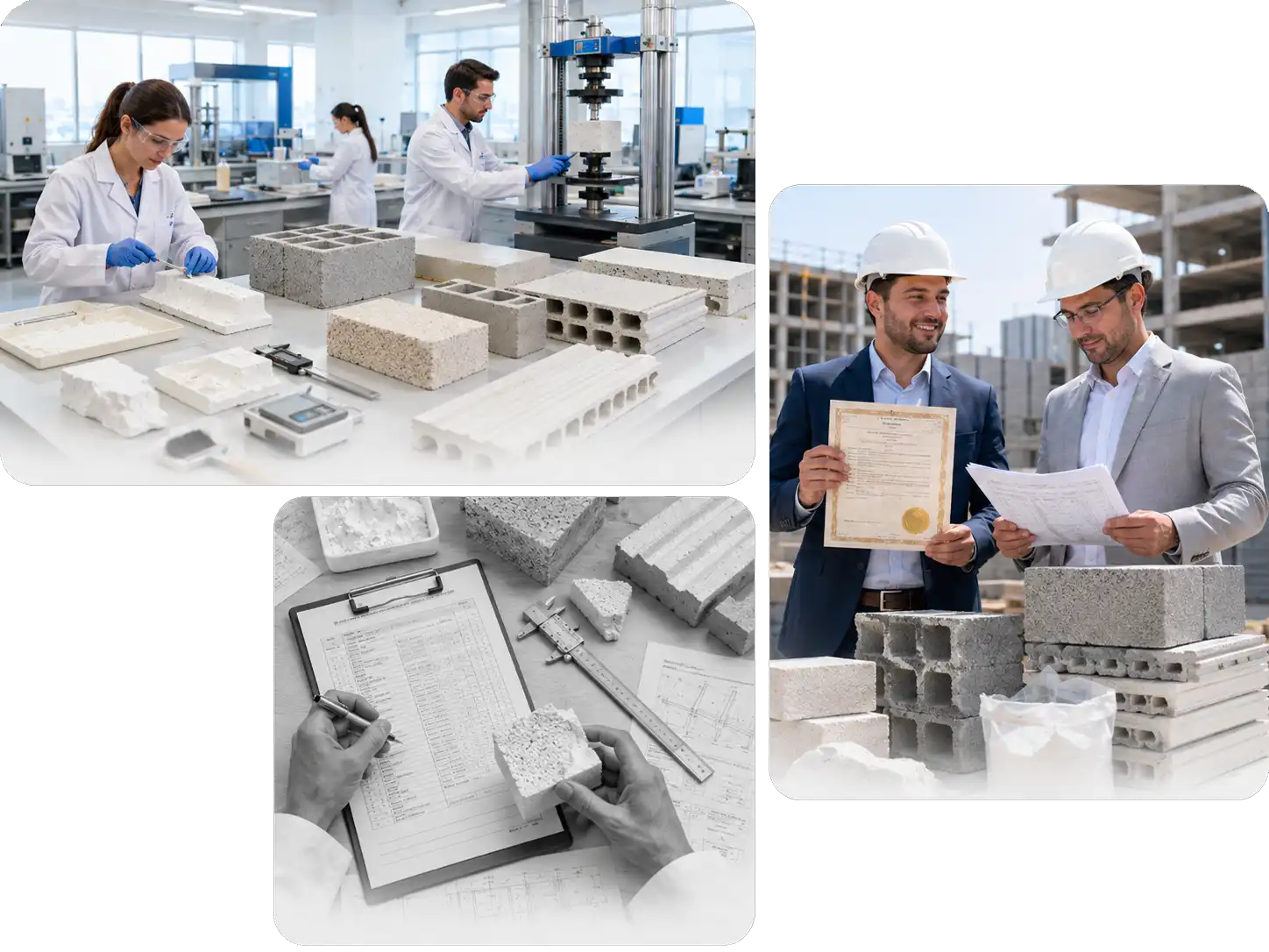 اخذ صلاحیت آزمون گچ، بلوک سیمانی باربر، بلوک سیمانی غیرباربر و بلوک سقفی